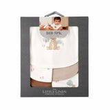 Little Linen Bushland Bear Baby Jersey Bib (Pack of 5) | Minimax