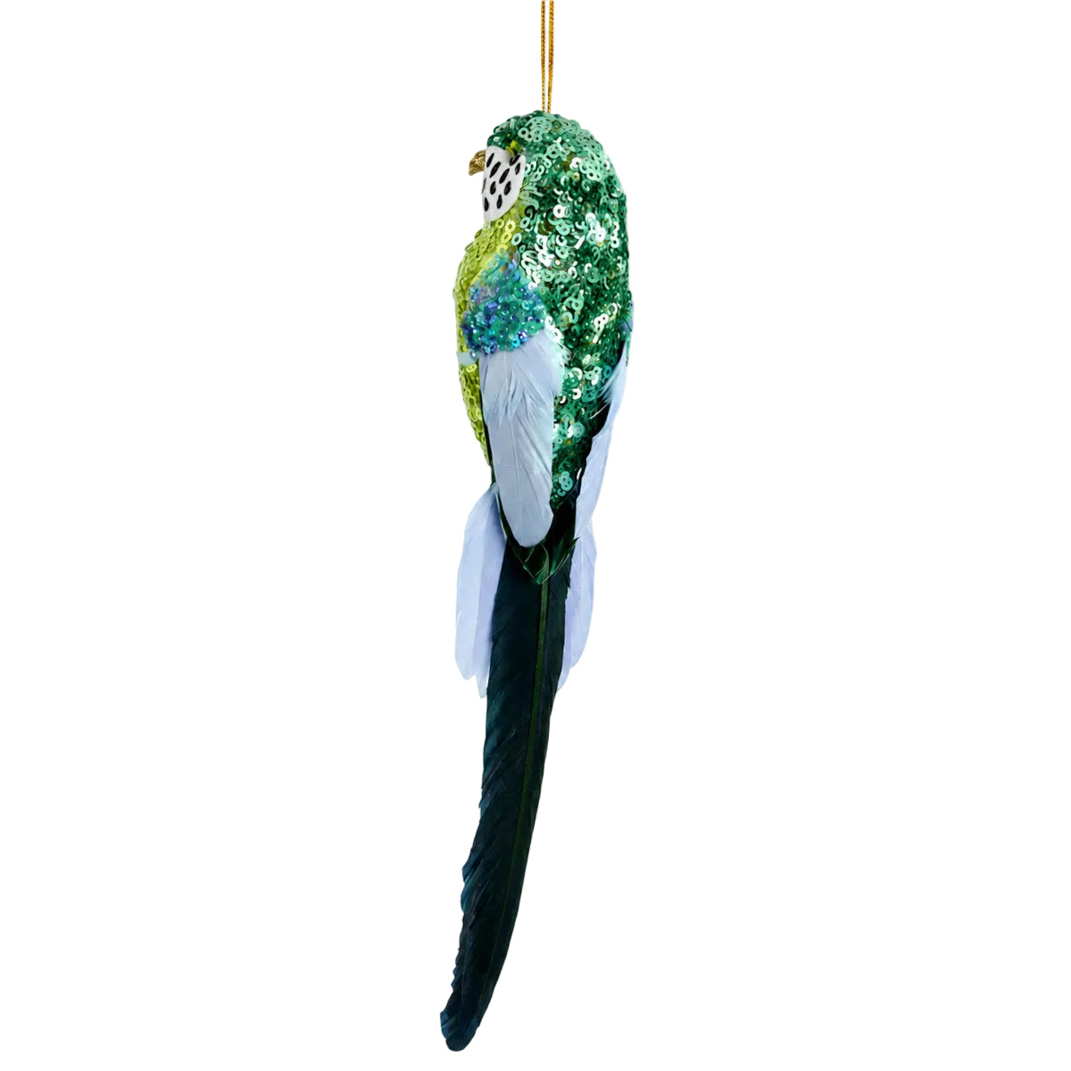 Florabelle Shixi Sequin Budgie Bird Hanging Decor Green 25cm | Minimax