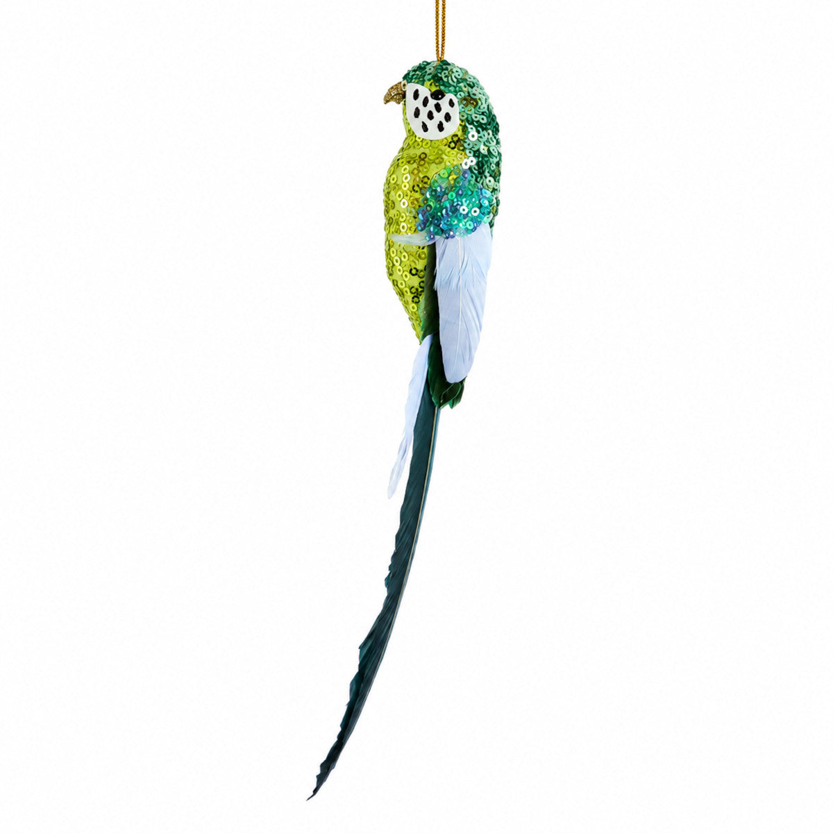 Florabelle Shixi Sequin Budgie Bird Hanging Decor Green 25cm | Minimax