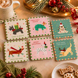 Gala Holiday Dogs Ceramic Coaster Assorted 10cm (Price per item) | Minimax