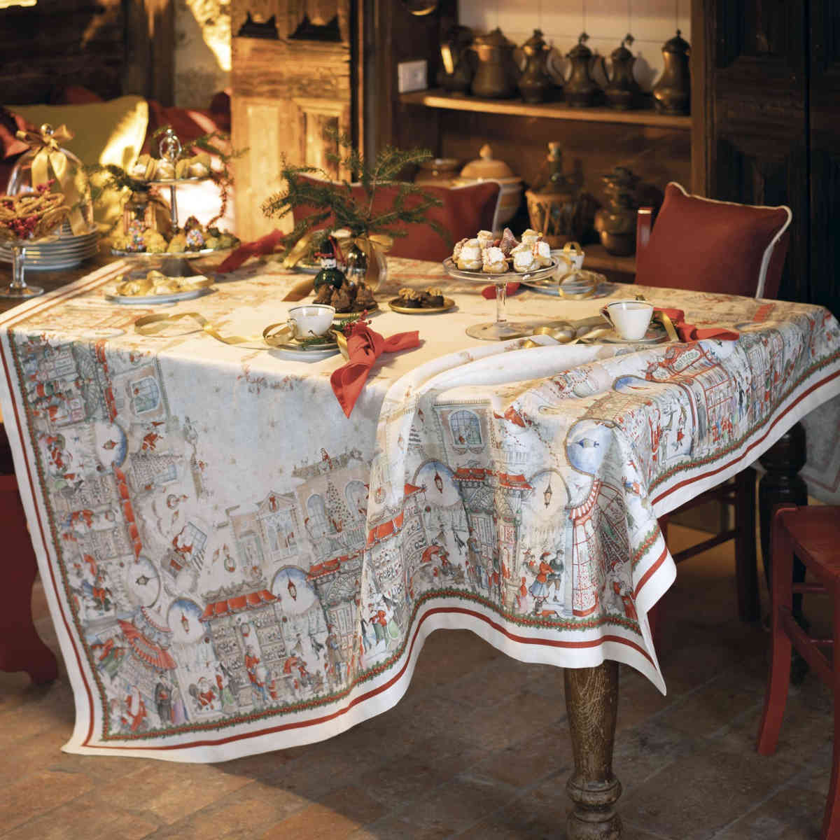 Tessitura Toscana Telerie Christmas Shopping Tablecloth 160cm x 230cm | Minimax