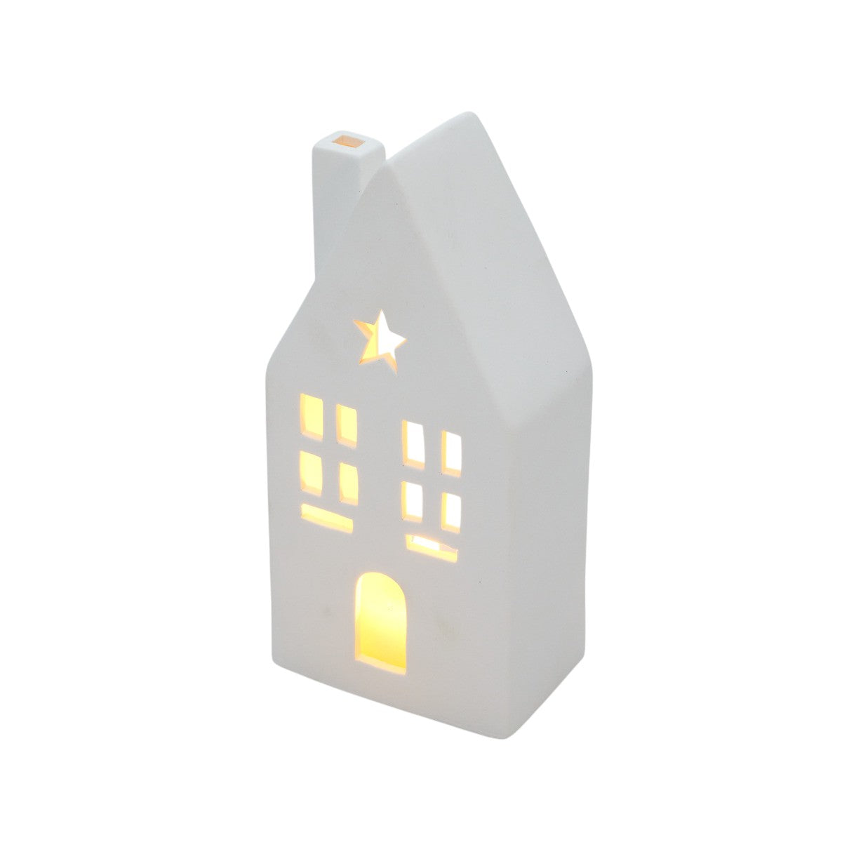 Christmas by Minimax Starlight Tealight House 9x6x19.5cm – decorative house tealight holder