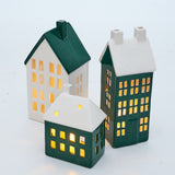 Christmas by Minimax Yule Tealight House Green White – house candle holder 