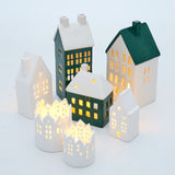 Christmas by Minimax Yule Tealight House Green White – house candle holder 