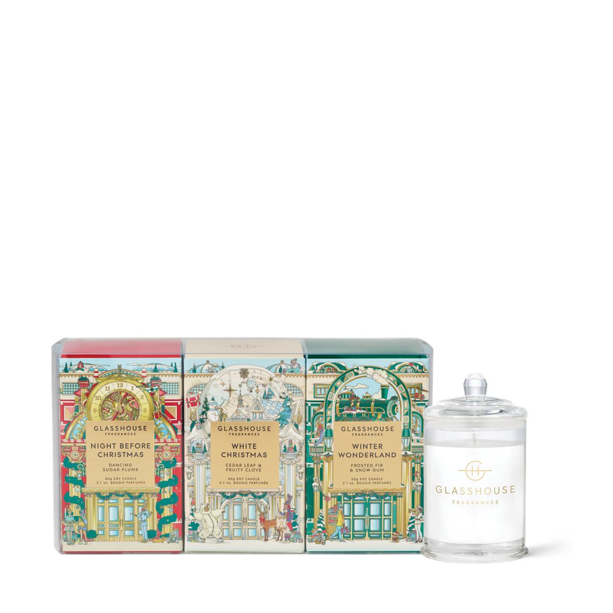 Glasshouse Fragrances Christmas Candle Trio 3x60g
