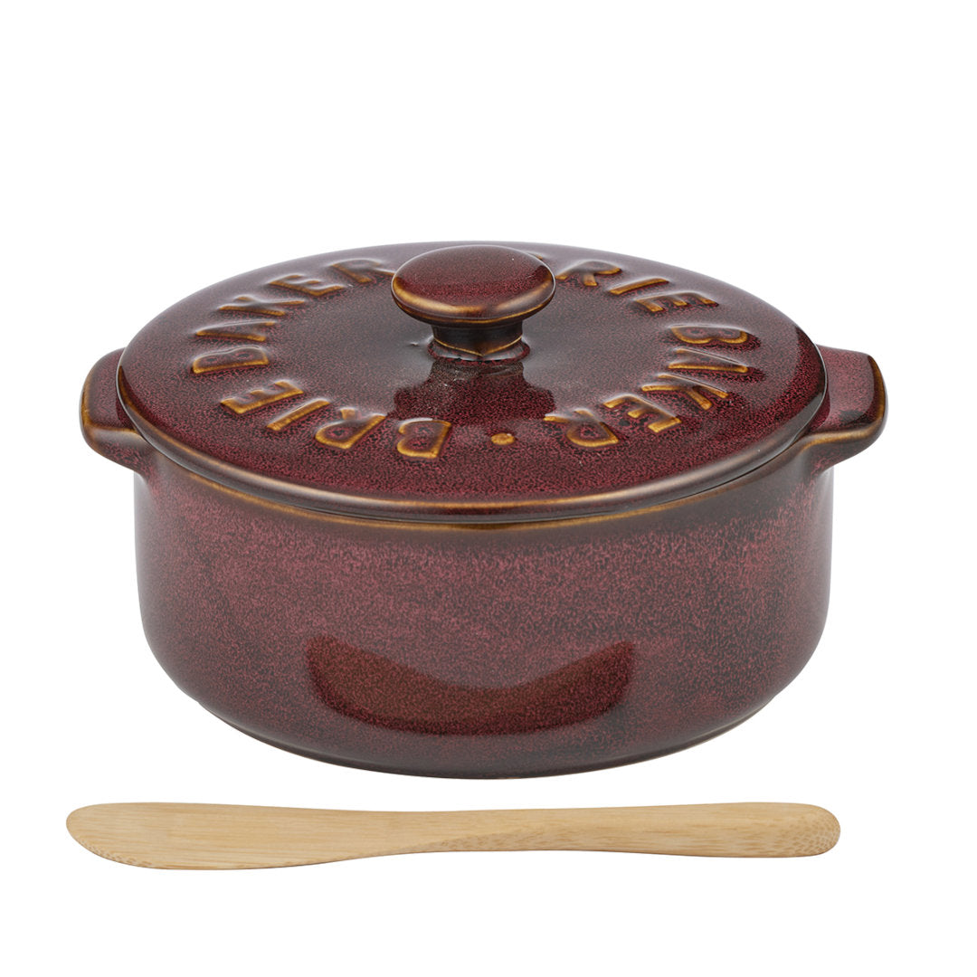 Assemble Loire Ceramic Brie Baker Burgundy 13.5x16x7.5cm