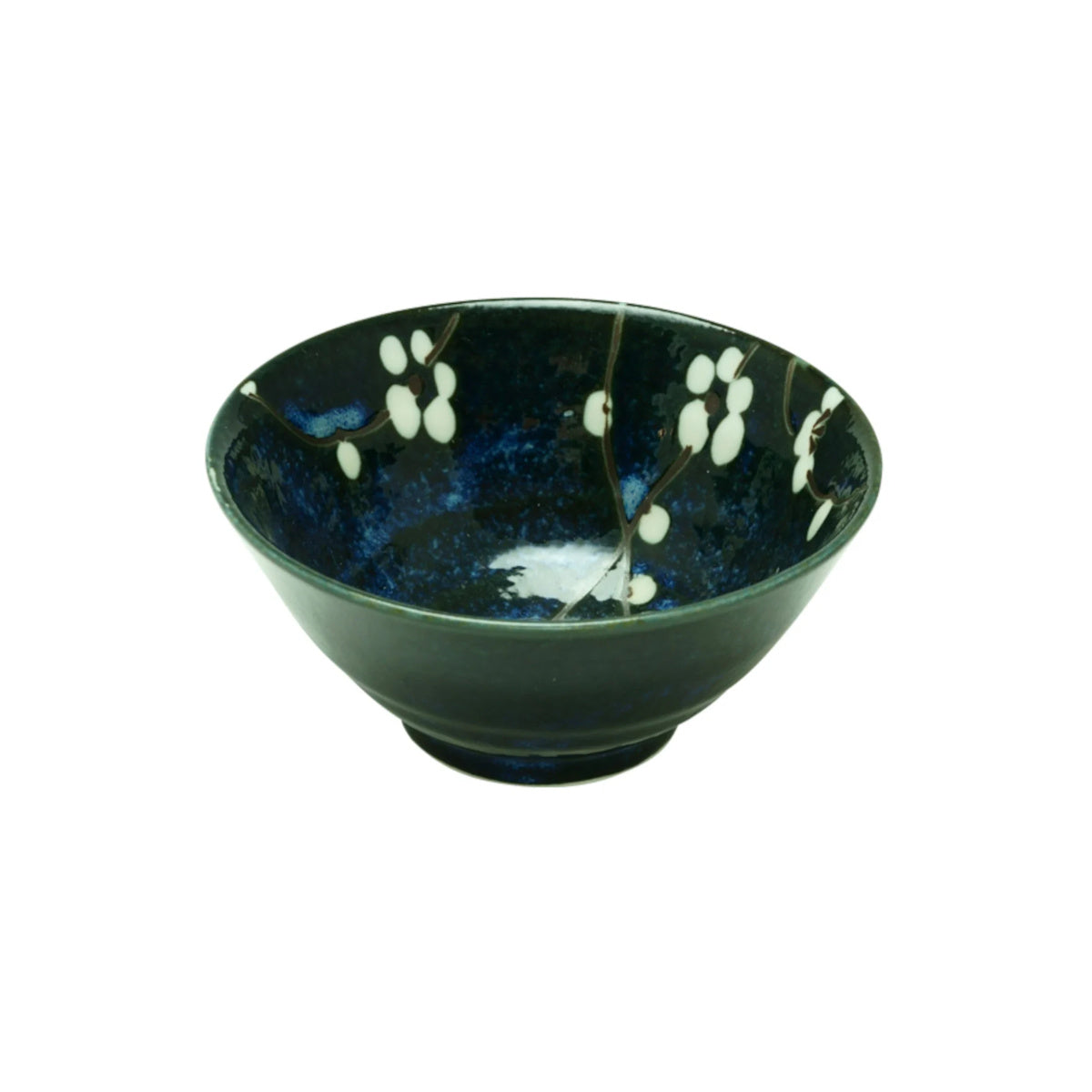Concept Japan Soushun Bowl Blue Small 13cm  – small blue Japanese bowl with white floral design, 13cm