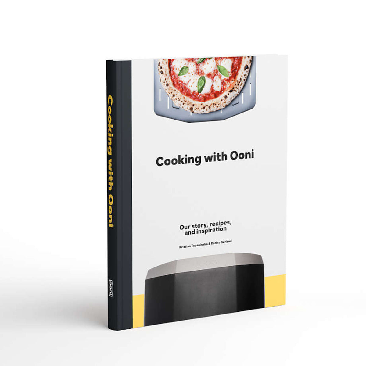 Cooking with Ooni Cookbook by Kristian Tapaninaho and Darina Garland, featuring Ooni pizza oven recipes, stories, and cooking inspiration