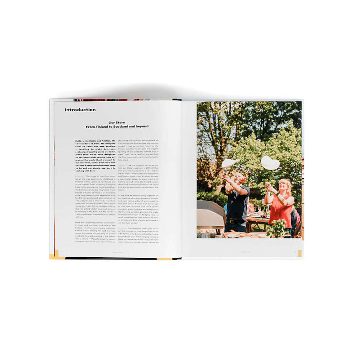 Cooking with Ooni Cookbook by Kristian Tapaninaho and Darina Garland, featuring Ooni pizza oven recipes, stories, and cooking inspiration