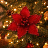 Pure Christmas Poinsettia Crust Edge Clip On Red | Minimax