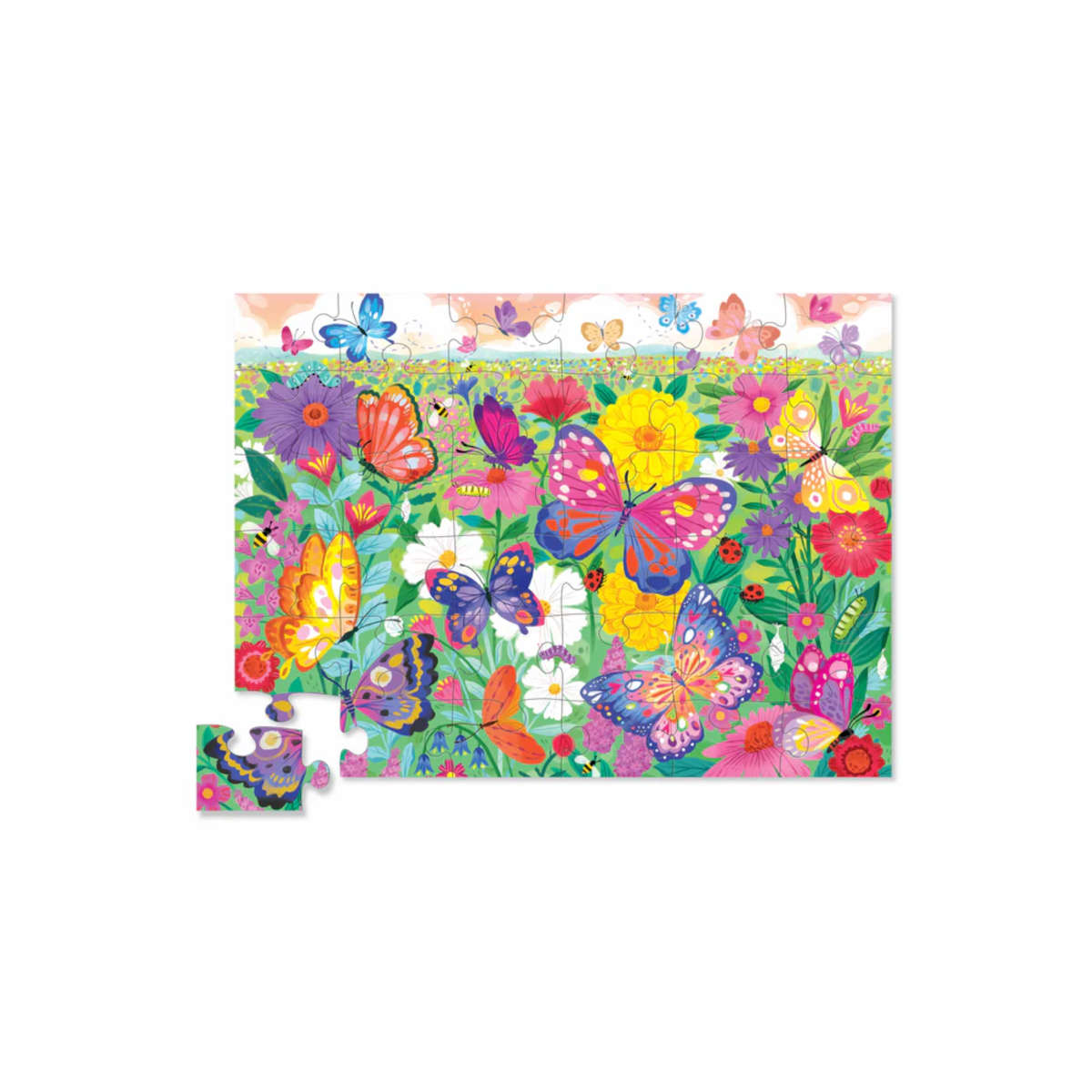 Crocodile Creek Butterfly Garden Foiled Floor Puzzle 36 Piece | Minimax