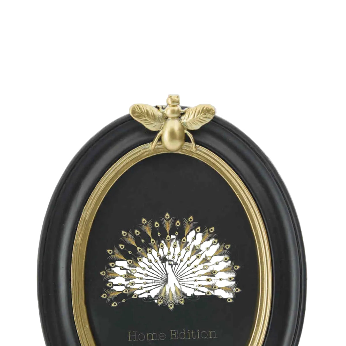 Vera Bee Oval Photo Frame Black & Gold | Minimax