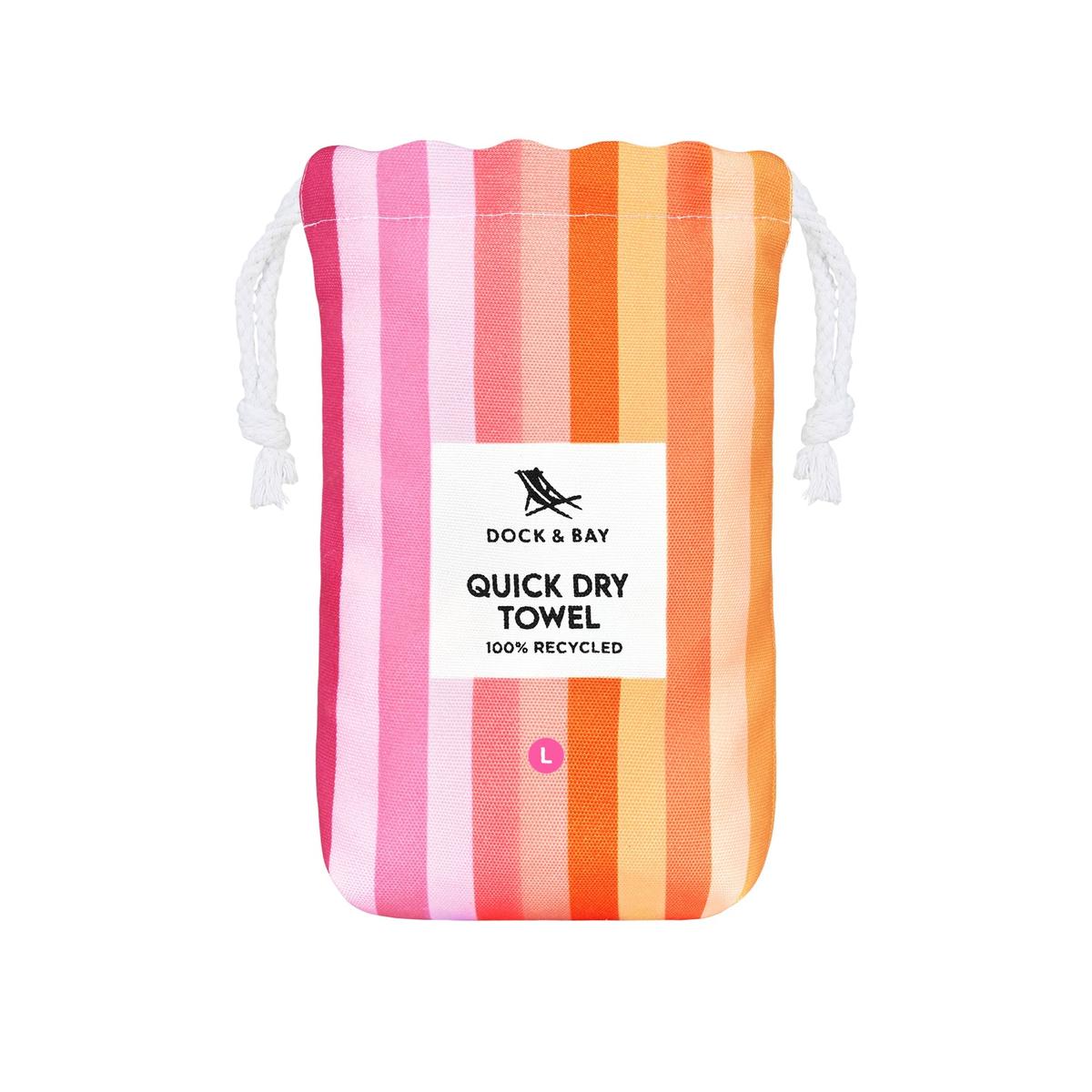 Dock & Bay Summer Collection Beach Towel Miami Sorbet 90x160cm | Minimax - pouch