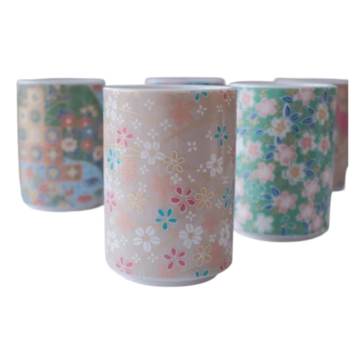 Concept Japan Yuzen Japanese Kimono Print Teacup Set (5 Piece) | Minimax