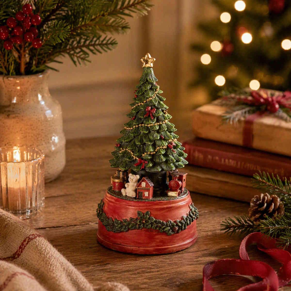 French Country Classic Noel Tree Music Box 10x17cm | Minimax