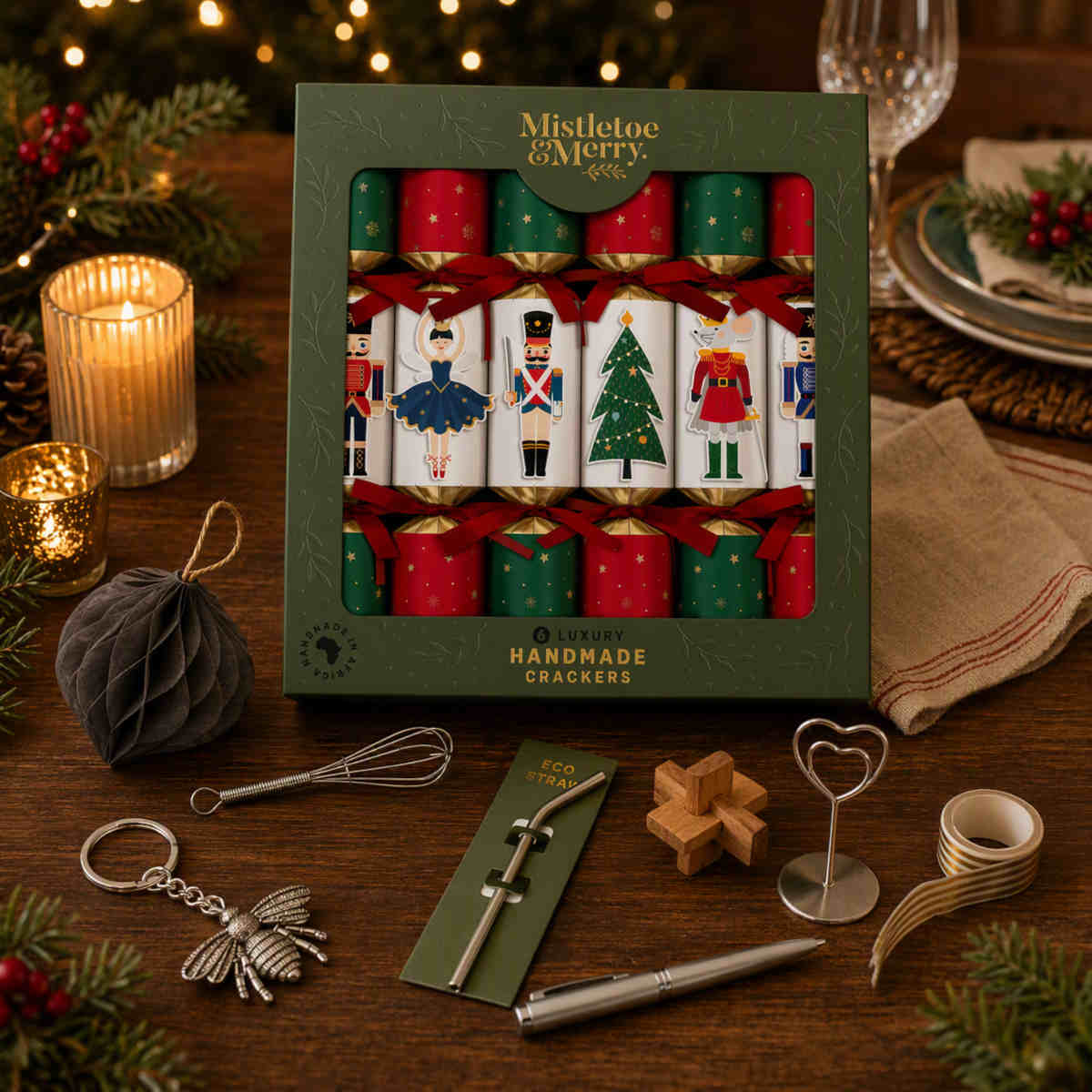 Mistletoe & Merry Luxury Nutcracker  Cracker 35cm (Set of 6) | Minimax