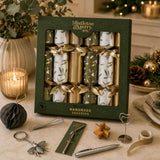 Mistletoe & Merry Luxury Handmade Crackers Gold/Green 35cm (Set of 6) | Minimax