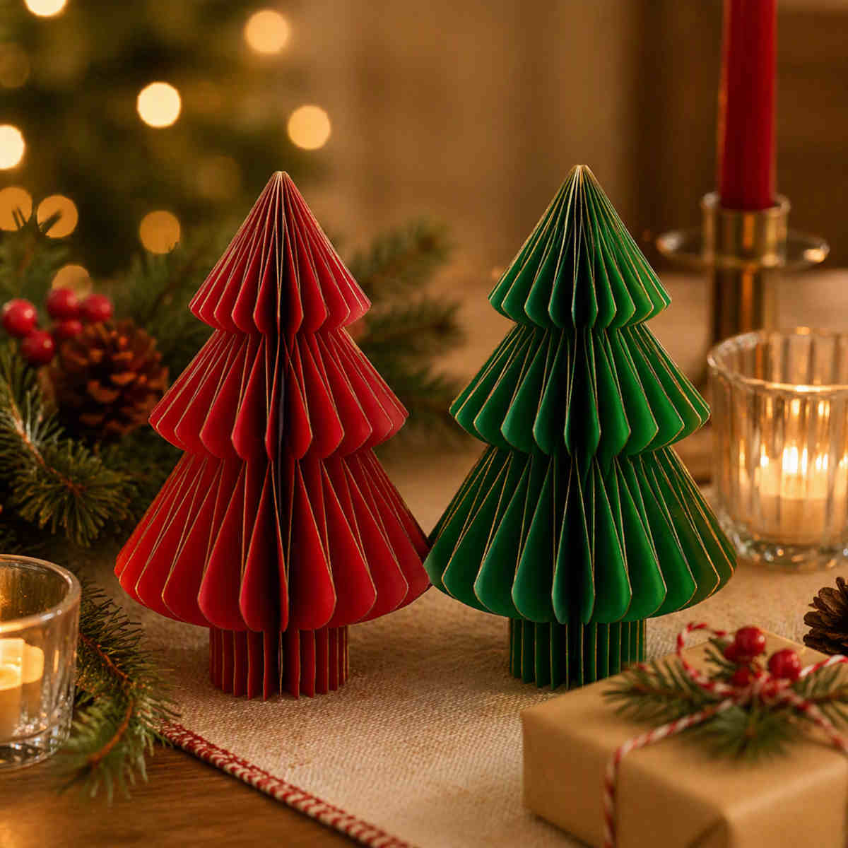 Gala 3 Tier Paper Tree Table Decor Assorted 17cm (Price per item)