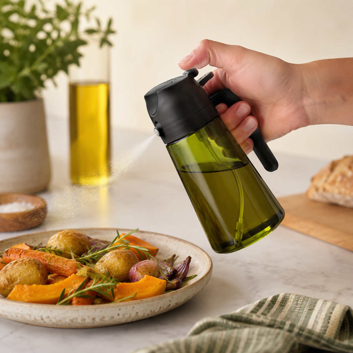 Appetito Dual Function Oil Sprayer & Pourer Green/Black