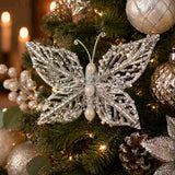 Pure Christmas Pearl Centre Butterfly Clip On Silver | Minimax