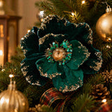 Pure Christmas Sheer Poly Magnolia Clip On Peacock