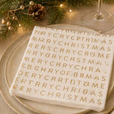 Gala Merry Christmas Napkins White/Gold Pack of 20 | Minimax