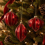 Gala Festive Bauble Glass Red 3 Assorted 8cm (Price per item) | Minimax