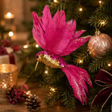 Pure Christmas Glitter Sequin Hummingbird Pink 17cm | Minimax