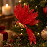 Pure Christmas Glitter Sequin Hummingbird Red 17cm | Minimax