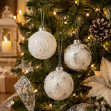 Gala Star Ray Bauble Glass White/Silver Assorted 8cm (Price per item) | Minimax