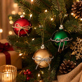 Gala Bow Wrapped Bauble Glass Multicolor Assorted 8cm (Price per item) | Minimax