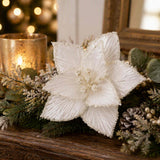 Pure Christmas Clip On Poinsettia Crust Edge White | Minimax