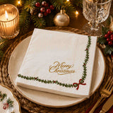 Gala Merry Xmas Napkin White 3 Ply 33cm (Pack of 20) | Minimax