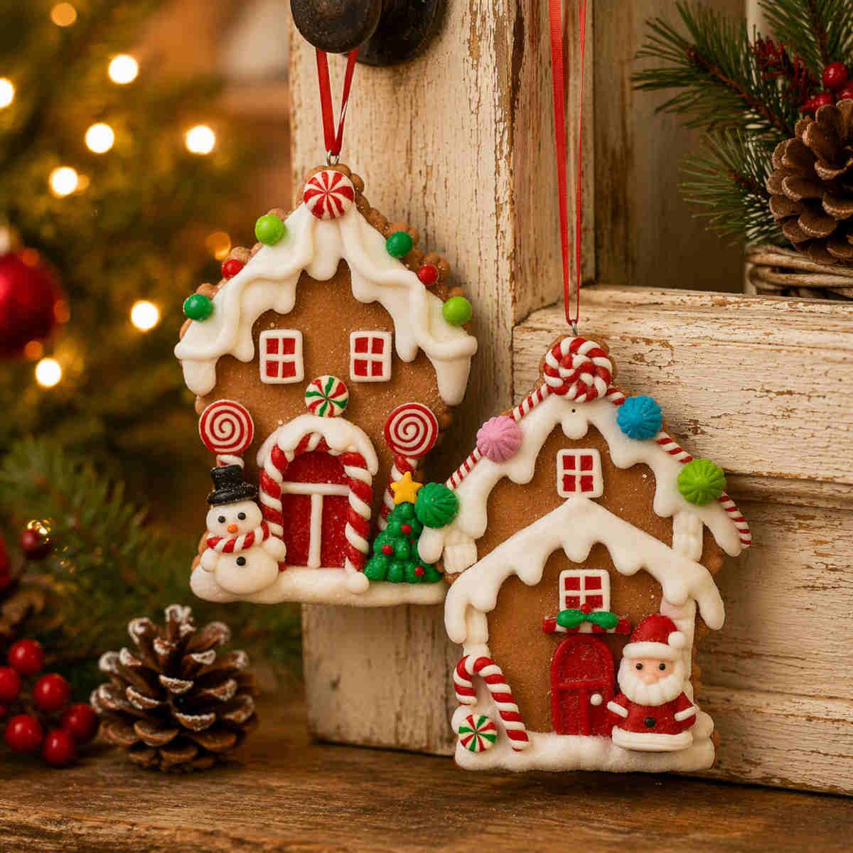 Gingerbread Door Hang Decor 2Asst 10cm | Minimax