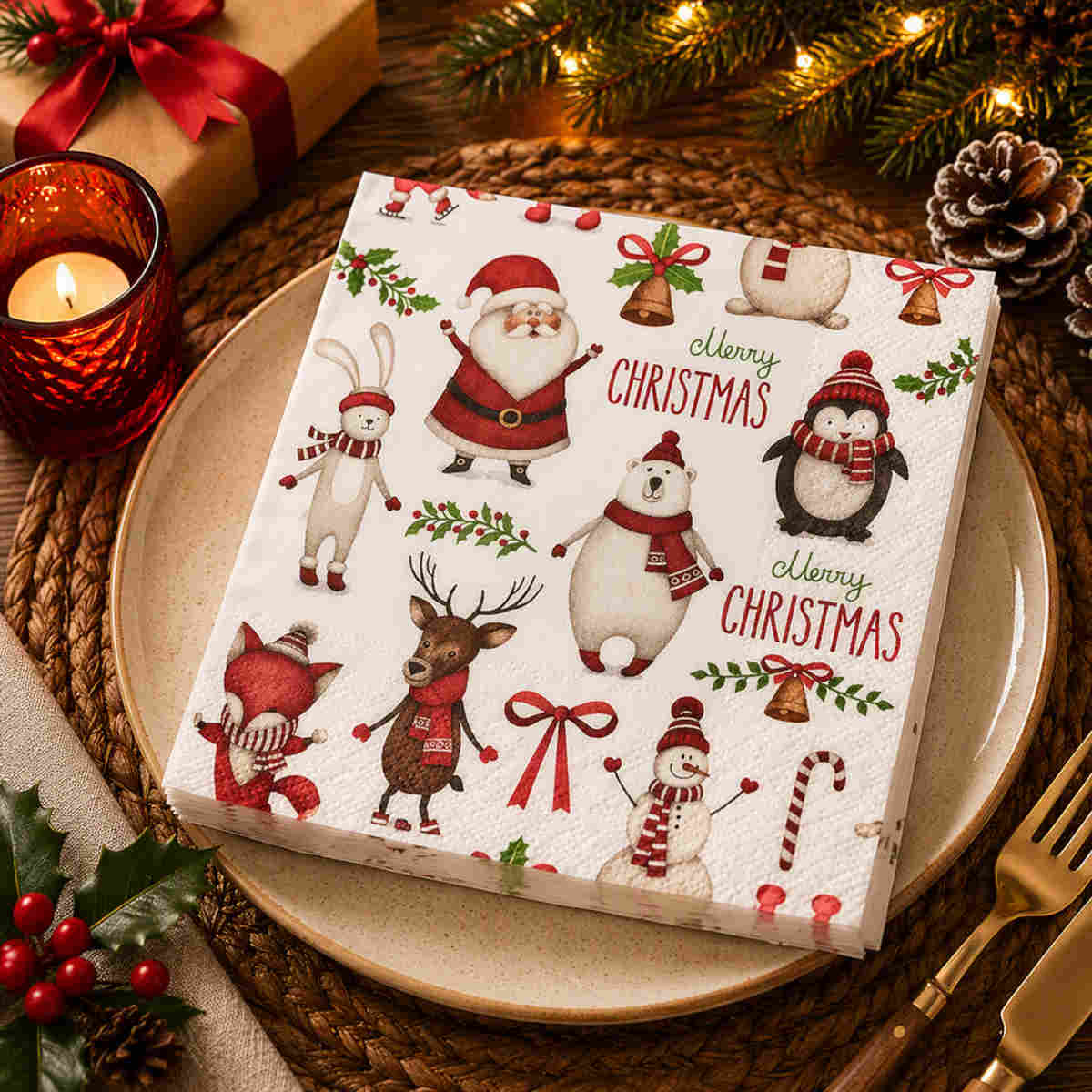 Gala Christmas Crew Napkins 33cm | Minimax