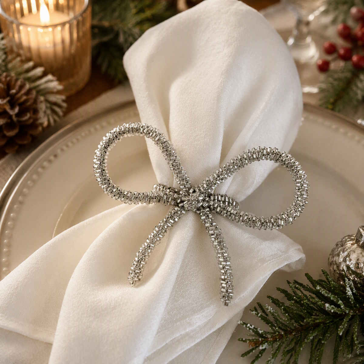 Flair Silver Loop Bow Napkin Ring | Minimax