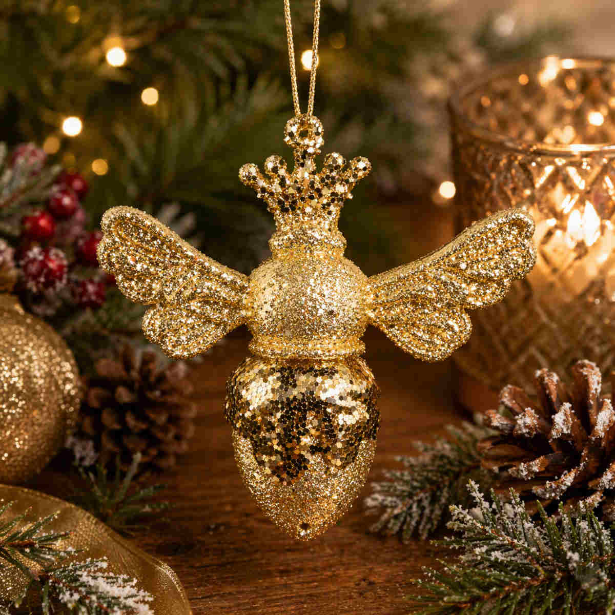 RAZ Bows & Baubles Crowned Bee Decor 7cm | Minimax
