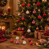 Gala Jolly Ornament Bauble Glass Assorted Red/White 4cm (Set of 9) | Minimax
