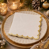 Assemble Halcyon Napkin White/Gold 3 Ply 33cm (Pack of 20) | Minimax