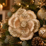 Pure Christmas Magnolia Beaded Petal Clip On Champagne | Minimax