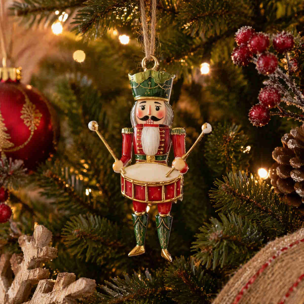 French Country Nutcracker Drum Enamel Decor 11cm | Minimax