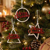 Gala Merry Christmas Ornament Wood Multicolor 28x2x10cm (Set of 6) | Minimax
