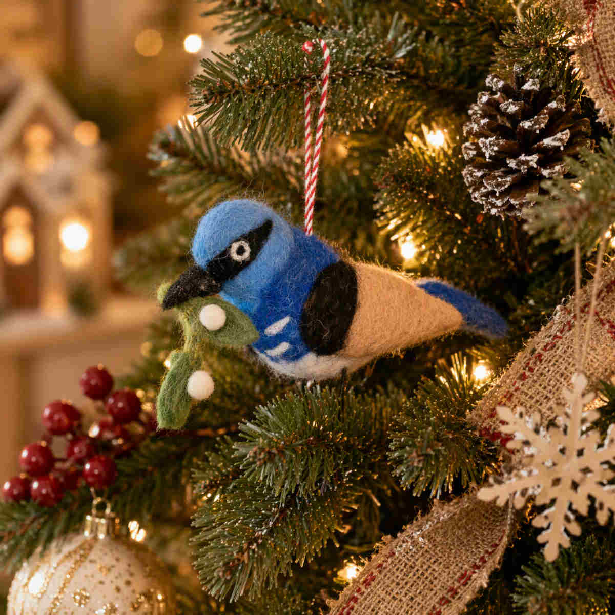 Wilma Blue Wren Felt Decor | Minimax