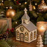 French Country Chapel Tealight Grey/Cream 12x8x21.5cm | Minimax