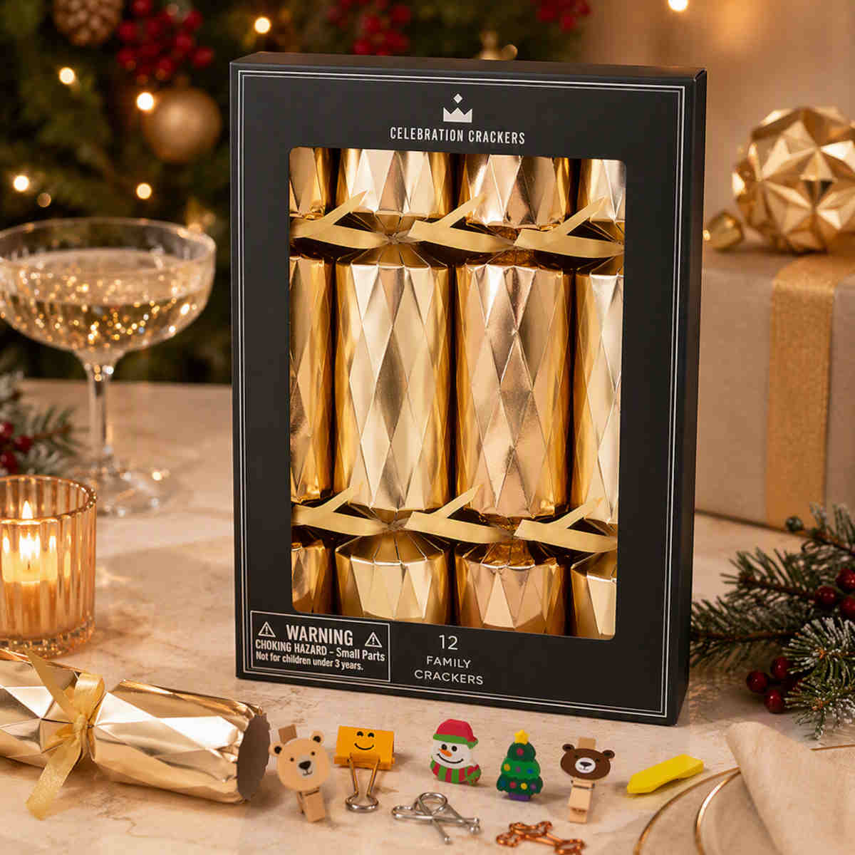 Celebration Crackers Family Cube Midas Touch 30.5cm (Set of 12) | Minimax