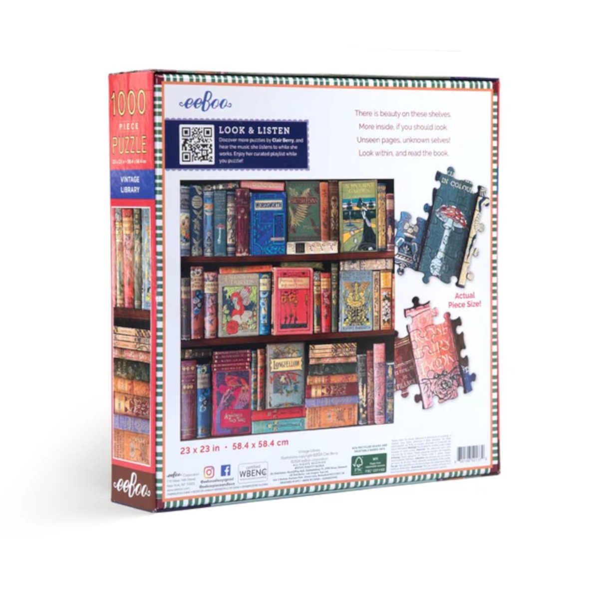 eeBoo Vintage Library Puzzle 1000 Pieces | Minimax