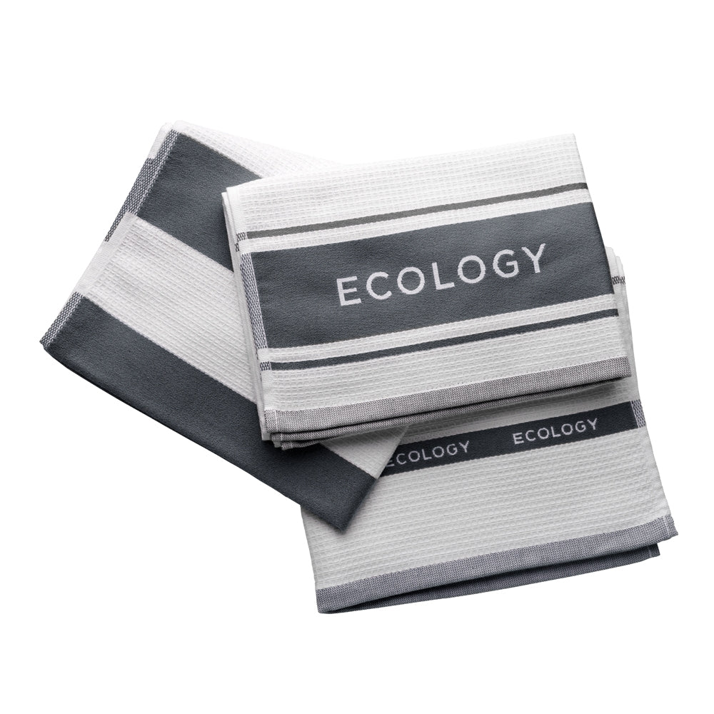 Ecology Fold Tea Towel Slate 50 × 75cm (Set of 3) | Minimax