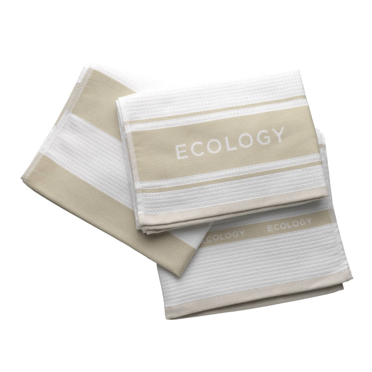 Ecology Fold Tea Towels Pumice 50 x 75cm (Set of 3)