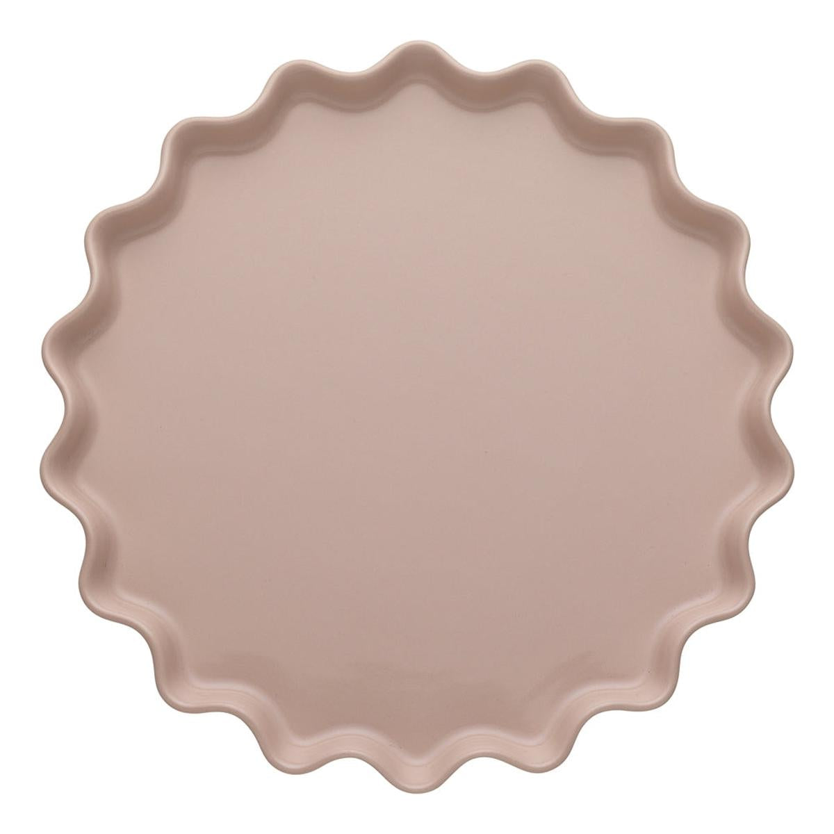 Ecology Ruffle Round Platter Pink Salt 32cm