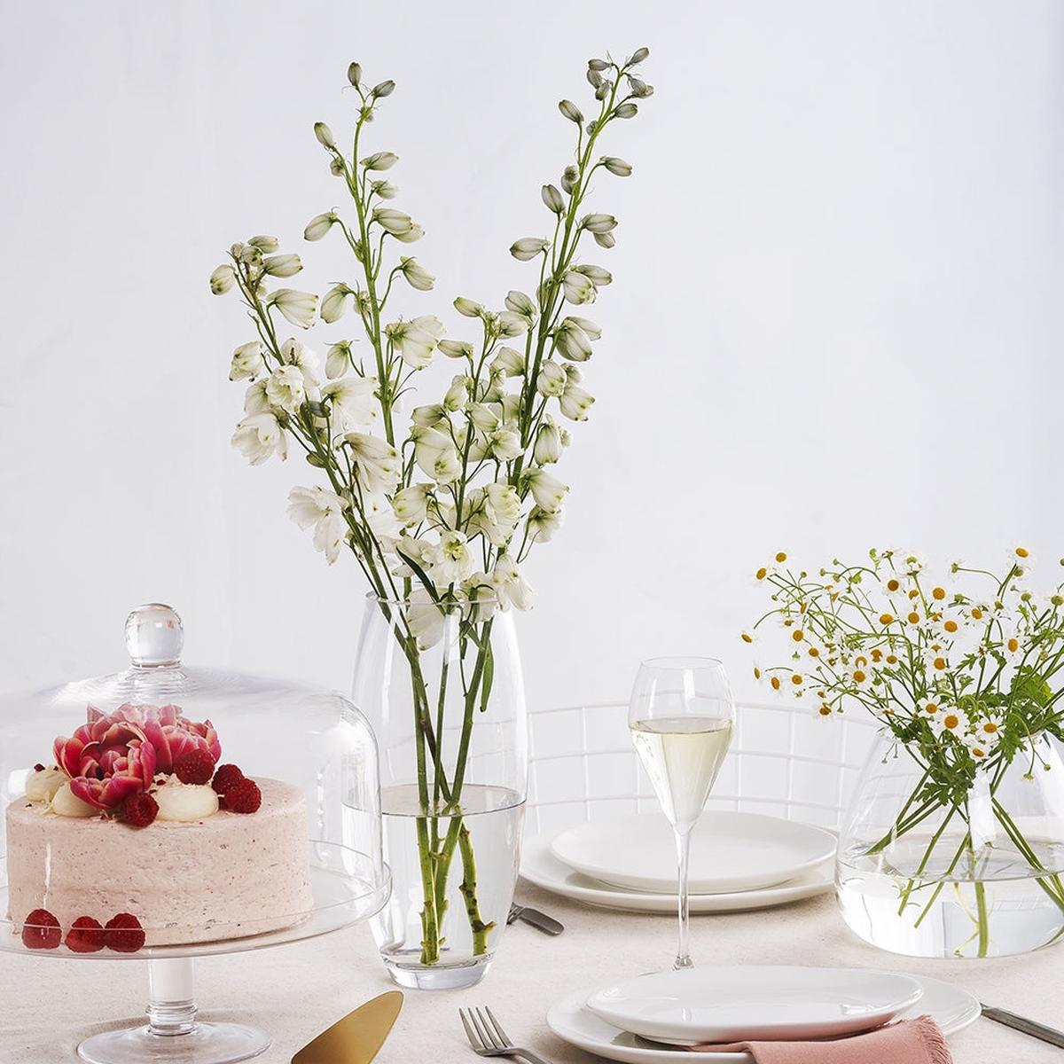 Ecology Fleur Barrel Vase with White Flower 25cm | Minimax